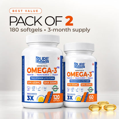 Pure Serving Triple Strength rTG Omega-3 Fish Oil PURE SERVING