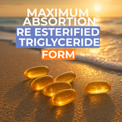 Triple 3X Strength 450mg EPA & 300mg DHA Re-esterified Triglyceride (rTG) form Omega 3 Fish Oil - Lemon Flavor- 60 Soft Gels