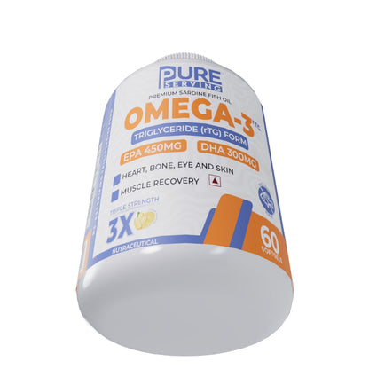 Premium 3X Strength Omega-3 Fish Oil (Re-Esterified Triglyceride rTG) with Vitamin D3, K2-MK7 & Vitamin E, Lemon Flavour