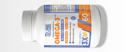 Premium 3X Strength Omega-3 Fish Oil (Re-Esterified Triglyceride rTG) with Vitamin D3, K2-MK7 & Vitamin E, Lemon Flavour