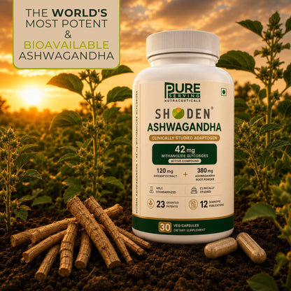 PURE SERVING Shoden® Ashwagandha | Veg Capsules - PURE SERVING