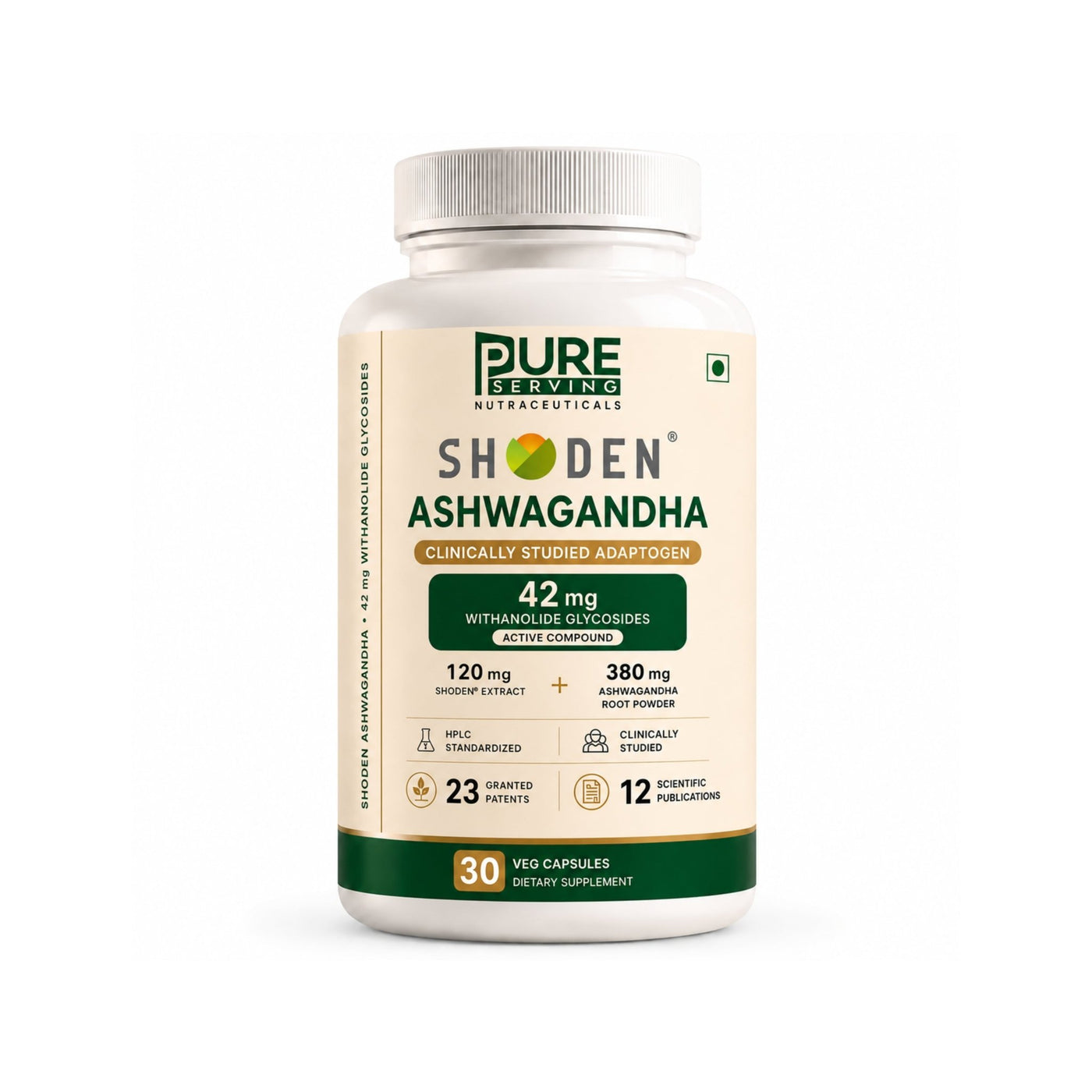 PURE SERVING Shoden® Ashwagandha | Veg Capsules