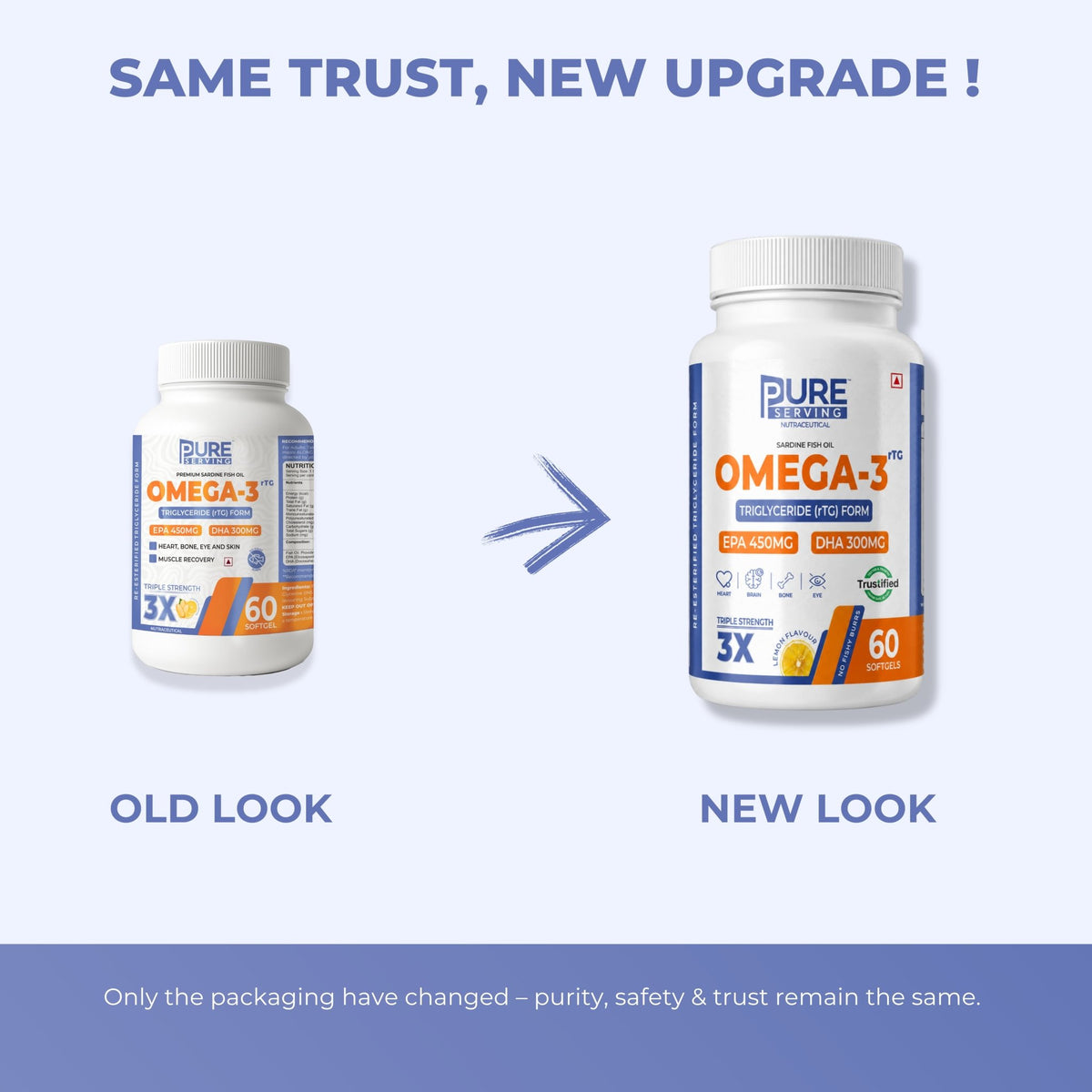 Pure Serving Triple Strength rTG Omega-3 Fish Oil - PURE SERVING